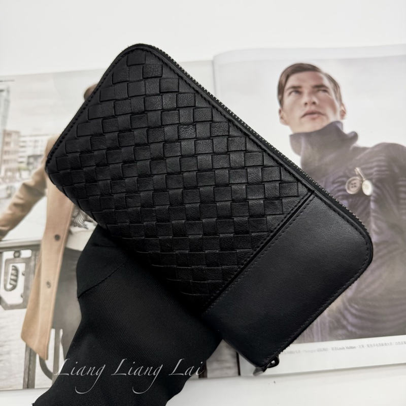 BOTTEGA VENETA BV 經典編織小牛皮拼接拉鍊長夾-16