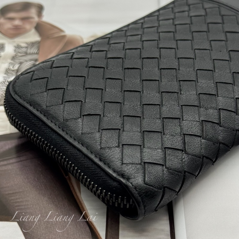 BOTTEGA VENETA BV 經典編織小牛皮拼接拉鍊長夾-22
