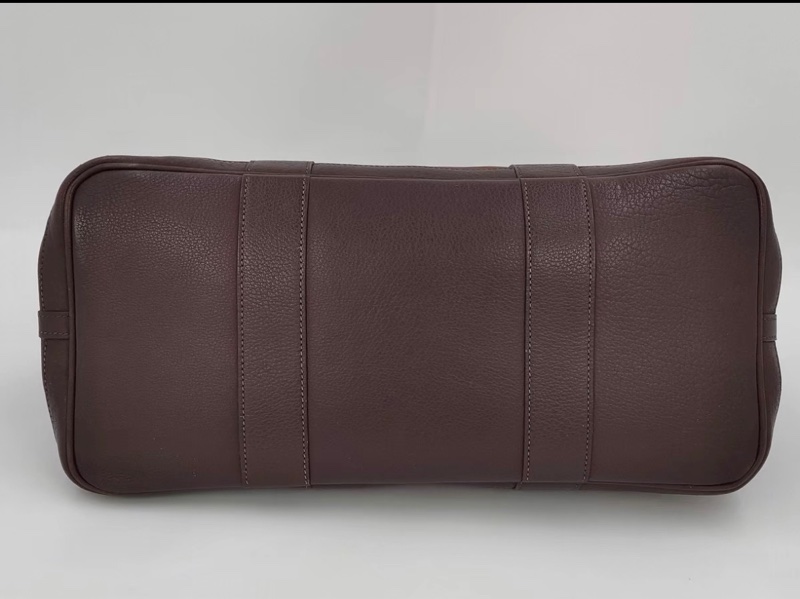 Hermes 酒紅帆布拼皮花園包36-3