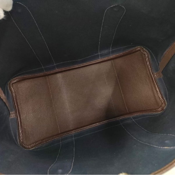 Hermes 酒紅帆布拼皮花園包36-8