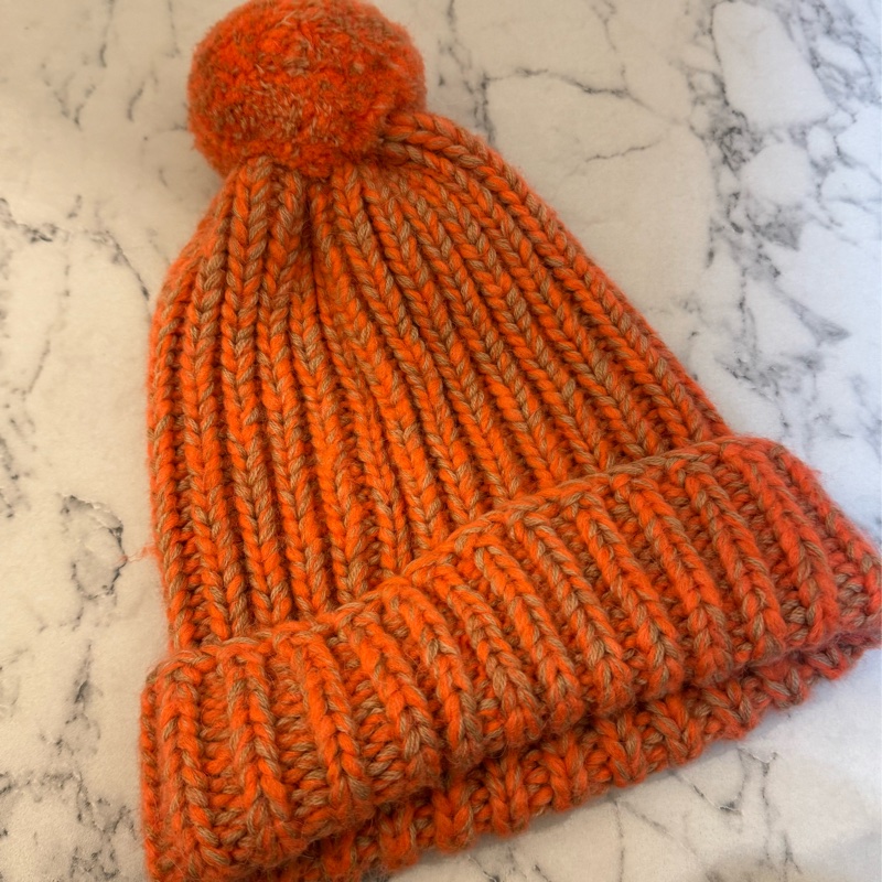 Moncler橘色毛球毛帽 可愛又保暖❤️❤️-3