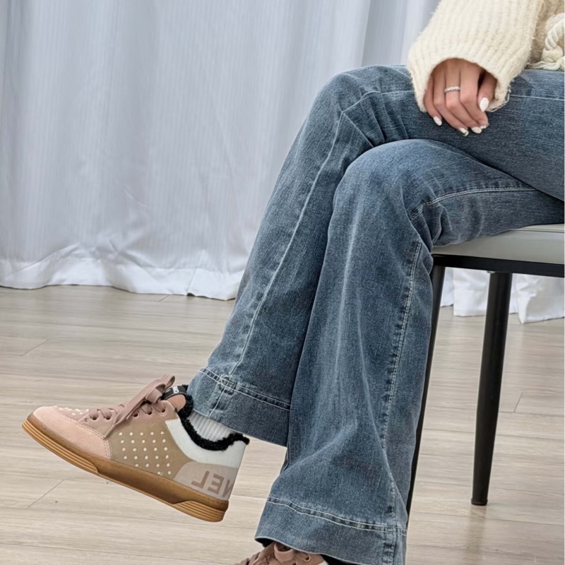 Chanel/香奈兒 全新卡其色麂皮絨板鞋 橡膠底 內里帶絨 37碼-7