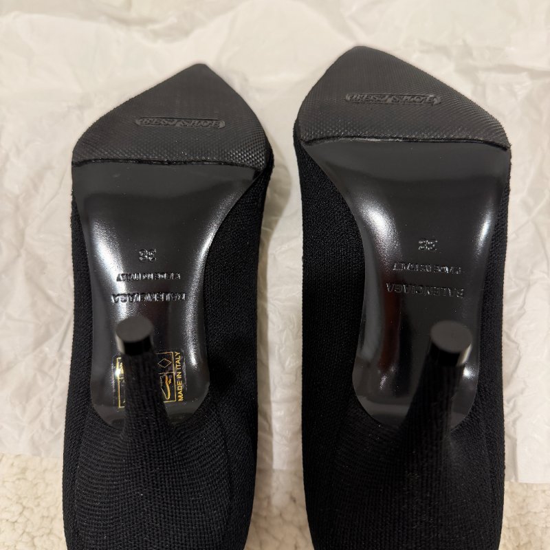 Balenciaga 尖頭黑色針織跟鞋 38號 99新配件塵袋-5