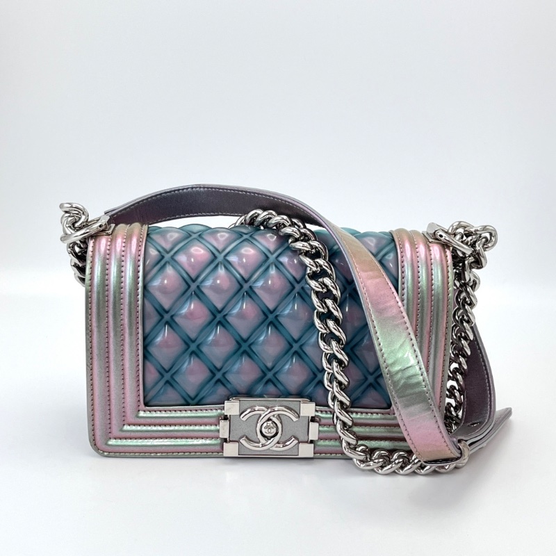 CHANEL 人魚姬 Leboy小號肩背斜背包20*13*7 98新配件塵袋-1