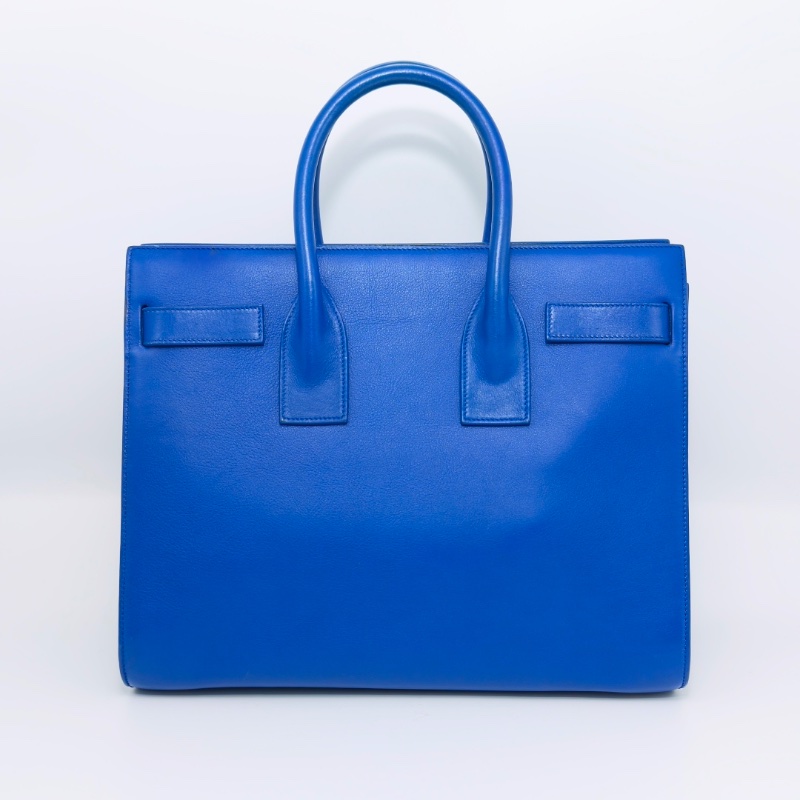 YSL SAC DEJOUR 藍色金扣手提托特包 31*21*15 98新配件塵袋-6