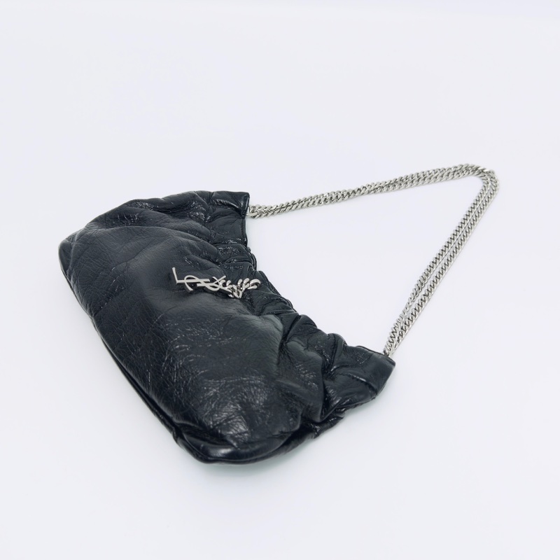 YSL 黑銀shoulderbag油蠟牛雲朵腋下肩背包 24.5*14*0.6 98新配件盒子塵袋-4