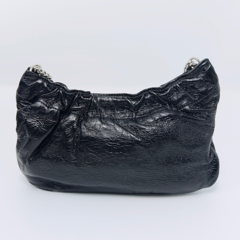 YSL 黑銀shoulderbag油蠟牛雲朵腋下肩背包 24.5*14*0.6 98新配件盒子塵袋-5