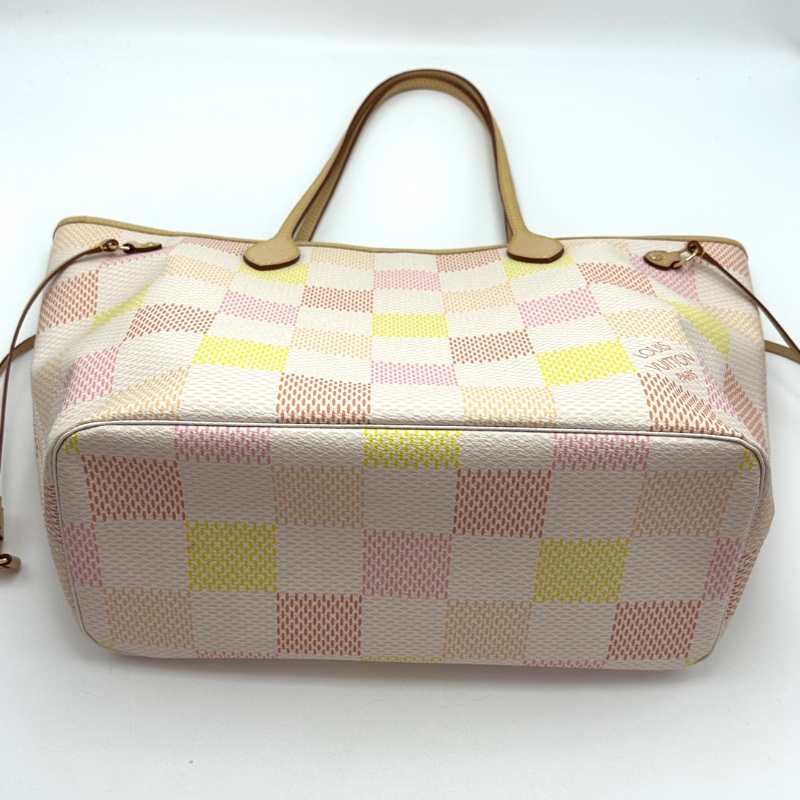 Lv新款彩棋盤格中號子母手提肩背包 32*28*15芯片款 99新配件塵袋吊牌購證-3