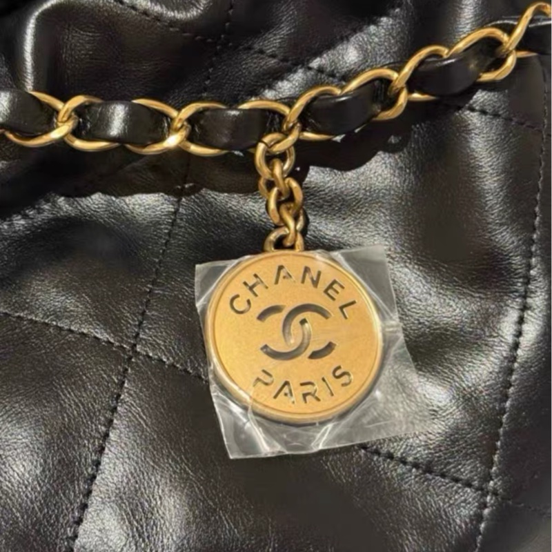 全網最低價 Chanel 22 Bag 黑金中號 全新未用-4