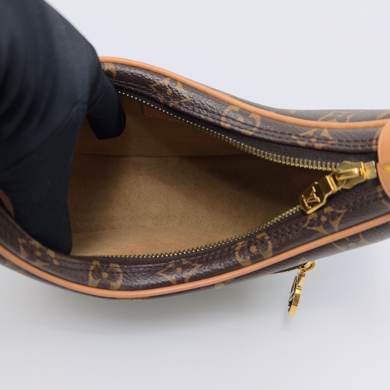 LV LOOP經典老花手提肩背月亮包 23*12*6.5 芯片款 98新配件塵袋購證吊牌-2