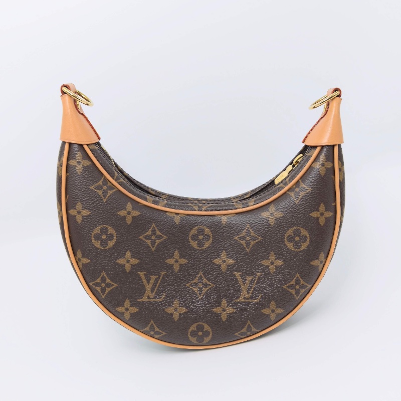 LV LOOP經典老花手提肩背月亮包 23*12*6.5 芯片款 98新配件塵袋購證吊牌-6