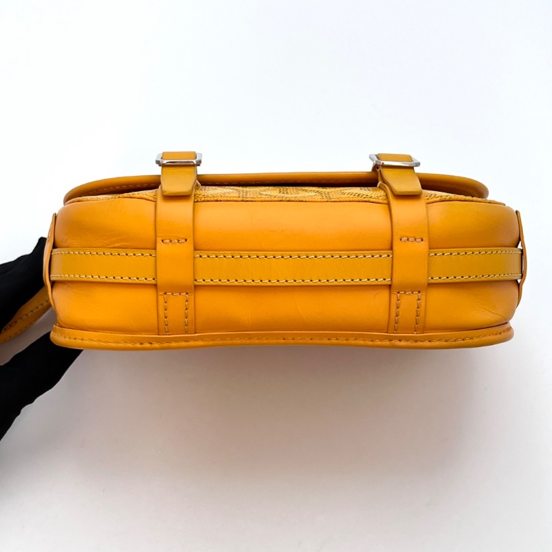 GOYARD 黃色Y字滿印雙扣肩背斜背郵差包 22*19*6 98新配件-3