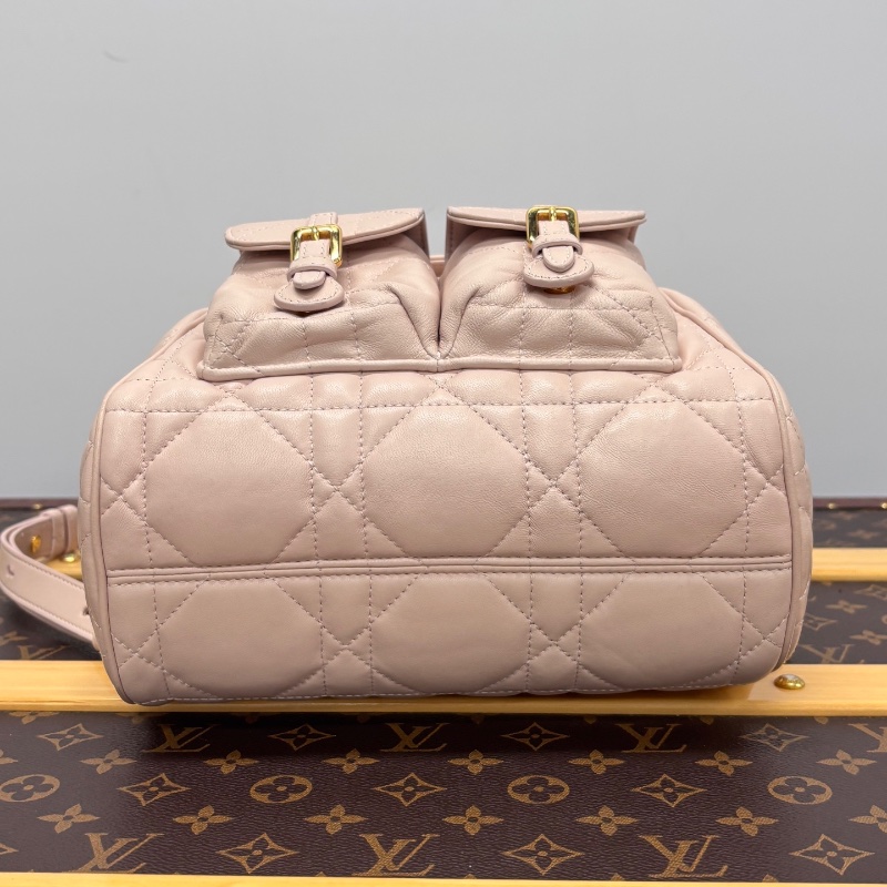 DIOR Caro新款胭脂粉色後背包 23*26.5*12.5 98新配件塵袋-4