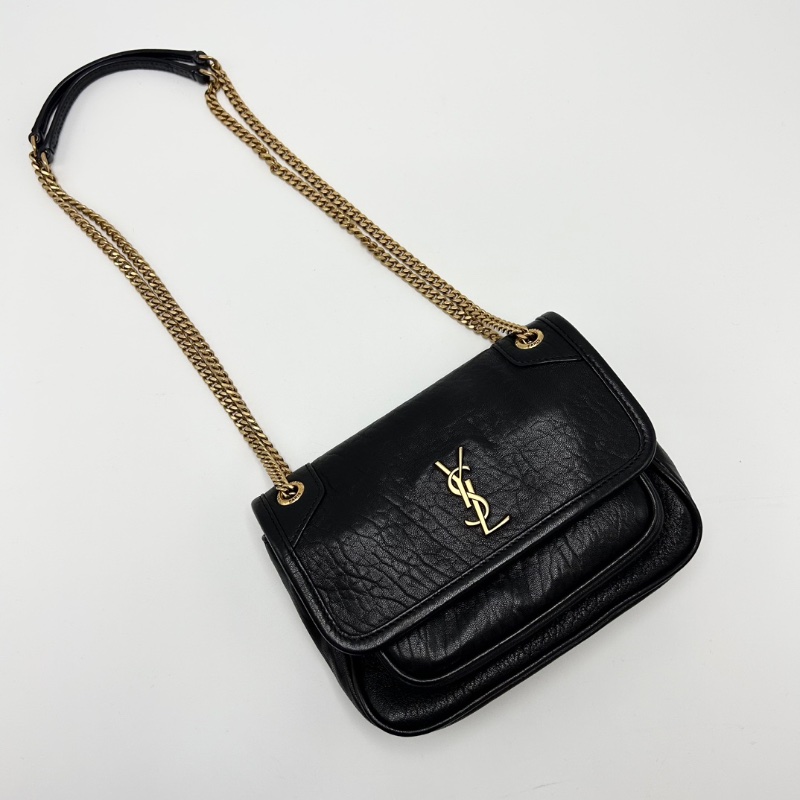 YSL新款黑金mininiki鏈條肩背斜背包 18*13*5 99新配件盒子塵袋購證-3