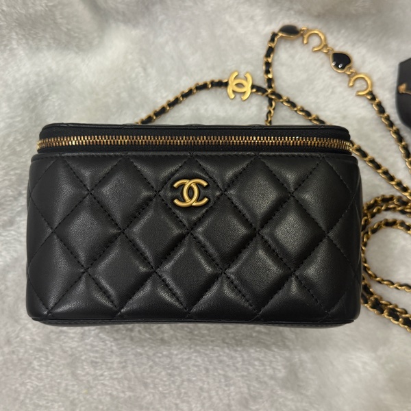 Chanel 香奈兒 黑色 長盒子 化妝箱 鏡子款-0