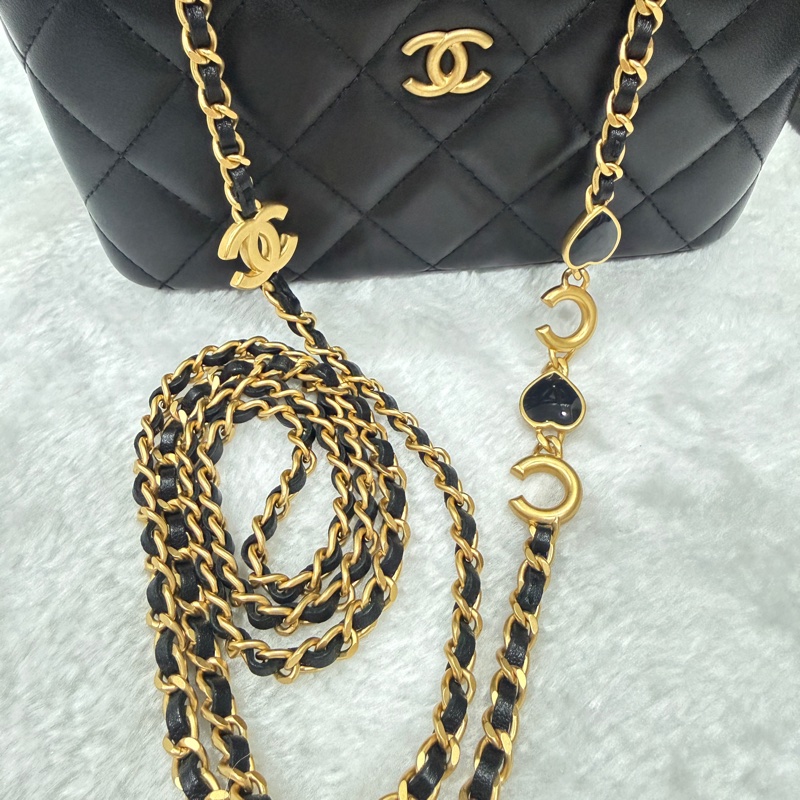 Chanel 香奈兒 黑色 長盒子 化妝箱 鏡子款-3