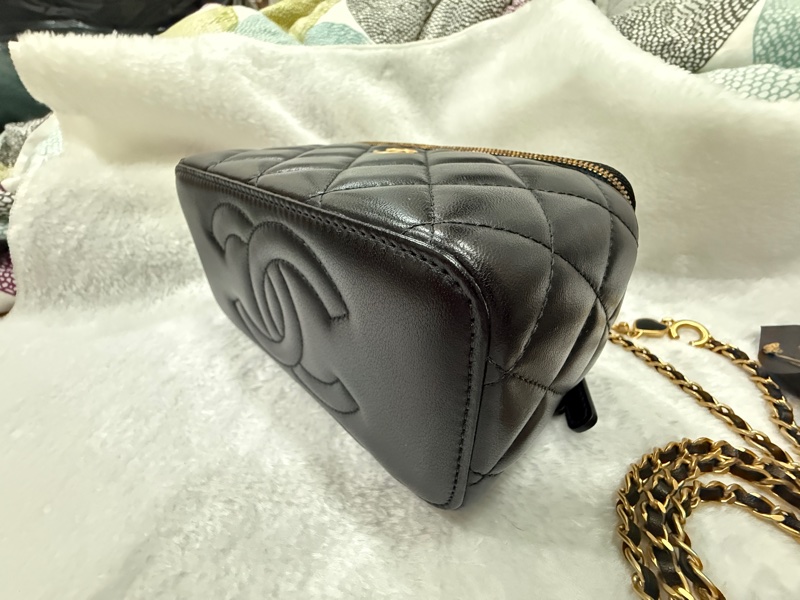 Chanel 香奈兒 黑色 長盒子 化妝箱 鏡子款-9