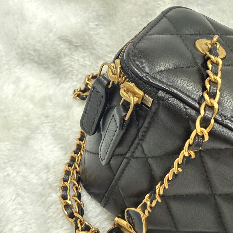 Chanel 香奈兒 黑色 長盒子 化妝箱 鏡子款-18