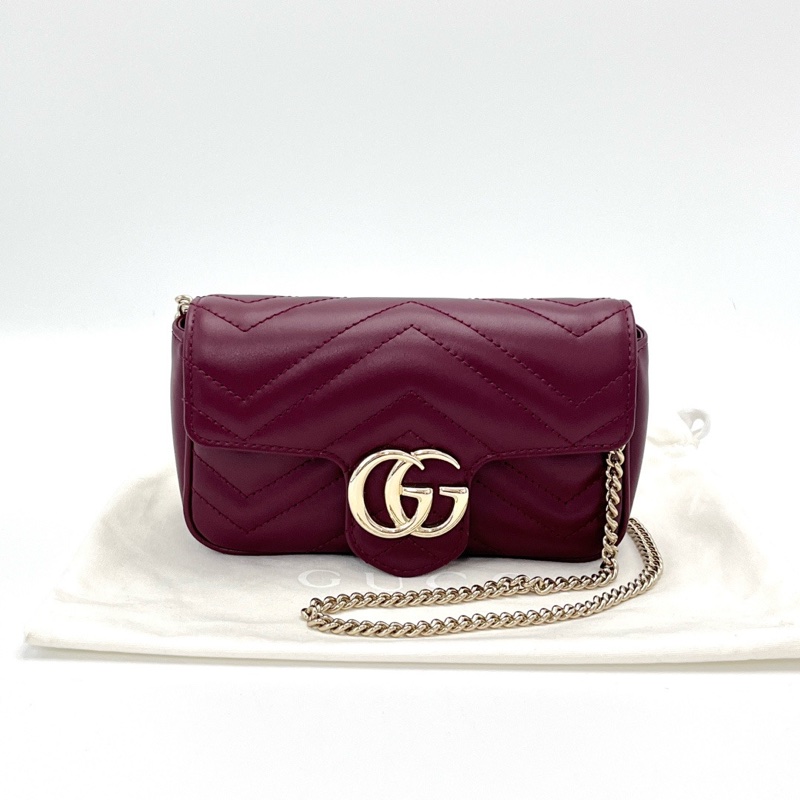 GUCCI 紅金扣marmont馬蒙mini肩背斜背包 17*10*4 99新配件塵袋-1