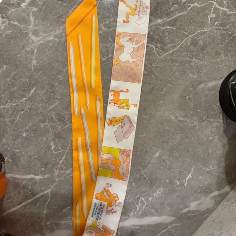 (近全新~全新)Hermes愛馬仕 twilly 2擇1-2