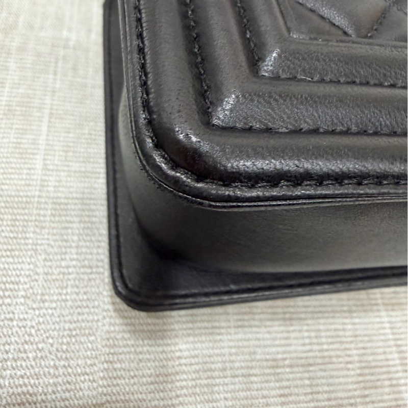 chanel香奈兒 Boy25黑金羊皮中號-13