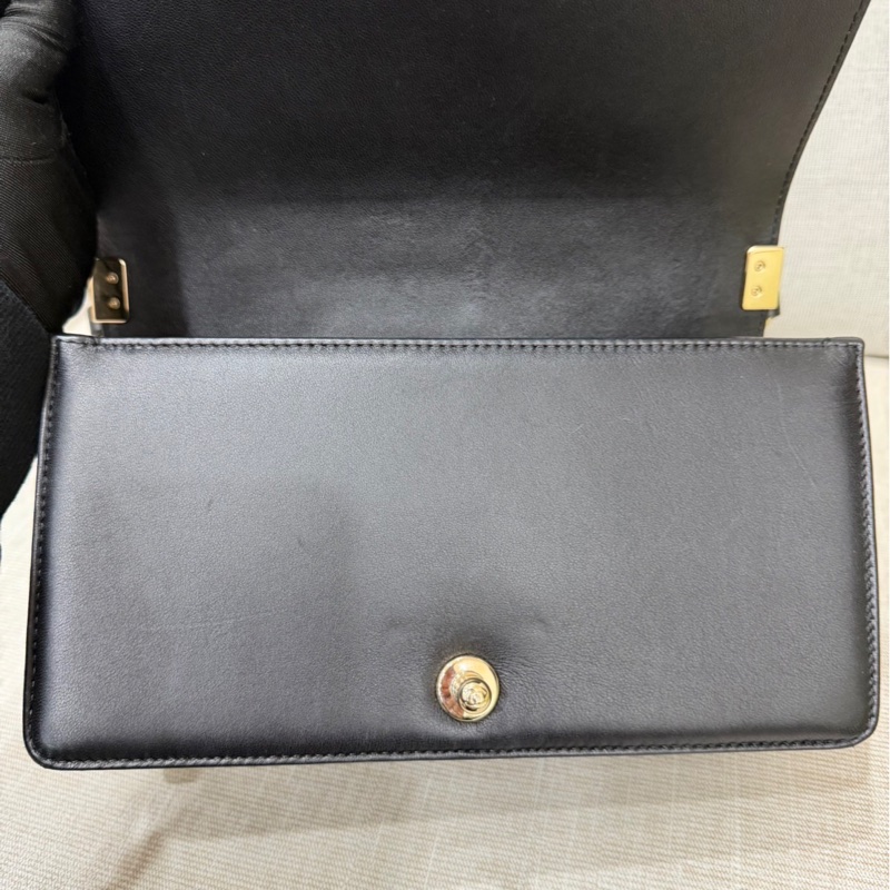 chanel香奈兒 Boy25黑金羊皮中號-23