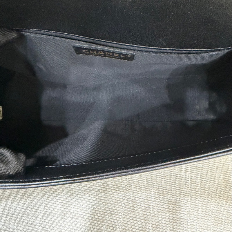 chanel香奈兒 Boy25黑金羊皮中號-25