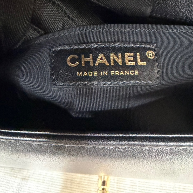 chanel香奈兒 Boy25黑金羊皮中號-27
