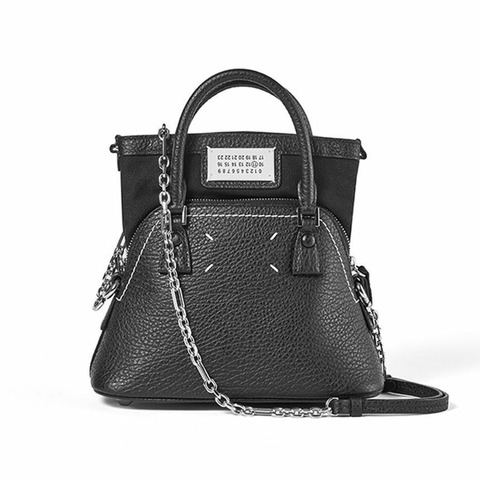 MAISON MARGIELA Stitch Grain Micro Chain Top Handle Tote Bag 5AC