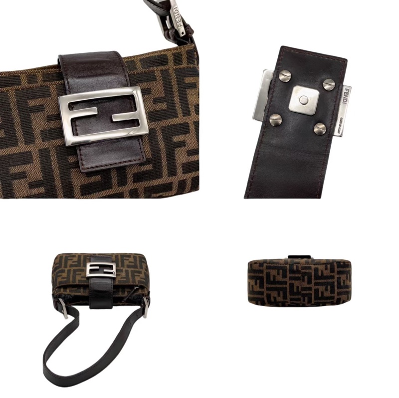 「JL精品代購」9新 Fendi老花mini平口迷你小胖法棍腋下包-6