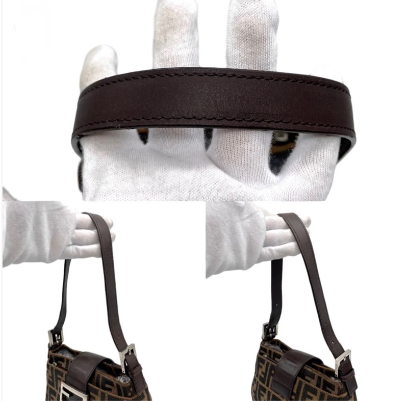 「JL精品代購」9新 Fendi老花mini平口迷你小胖法棍腋下包-9