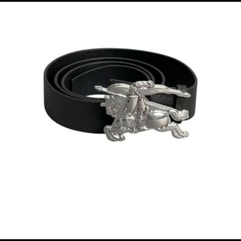 Burberry Knight 銀扣皮革腰帶 90cm