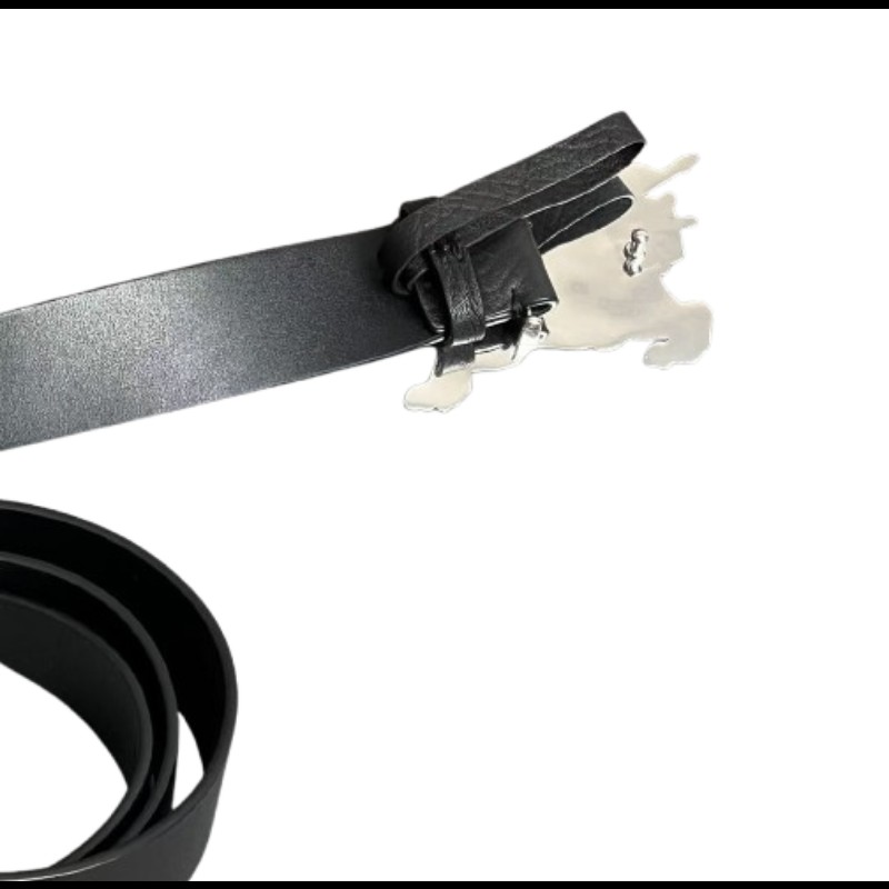 Burberry Knight 銀扣皮革腰帶 95cm-2