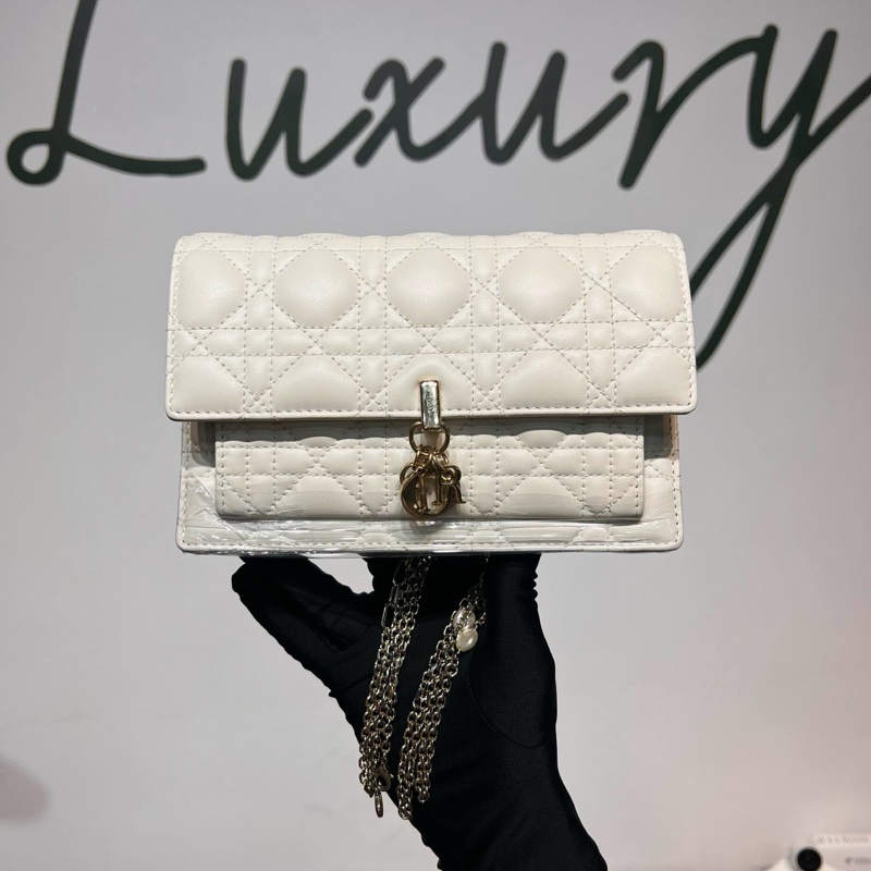 Dior 迪奧 Daily 新款小號鏈條包 白金藤格紋羊皮金扣 尺寸19.5×12.5×5cm-1