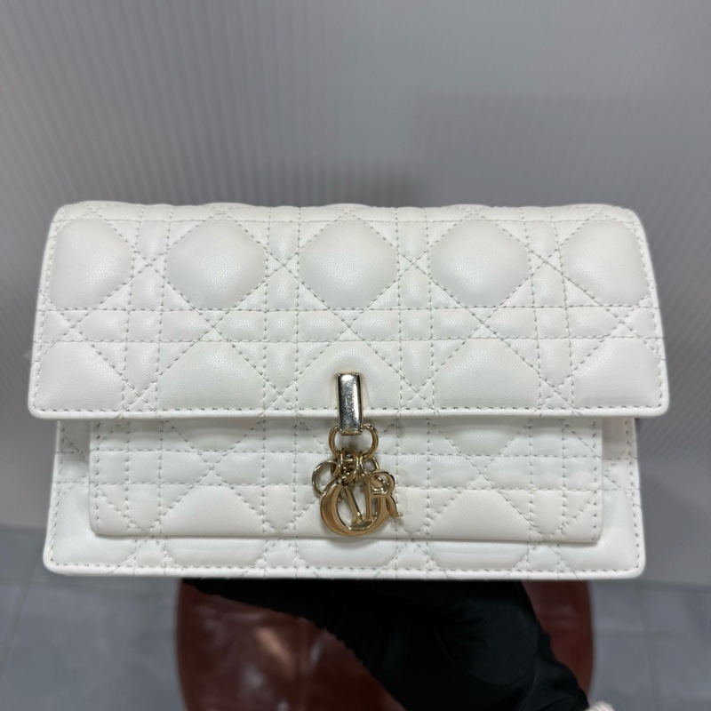 Dior 迪奧 Daily 新款小號鏈條包 白金藤格紋羊皮金扣 尺寸19.5×12.5×5cm-2