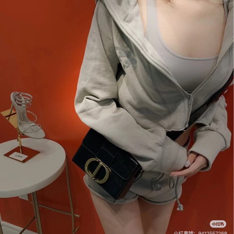 DIOR 30Montaigne 蒙田Box黑色牛皮/油蠟皮金扣 肩背包 斜背包-3