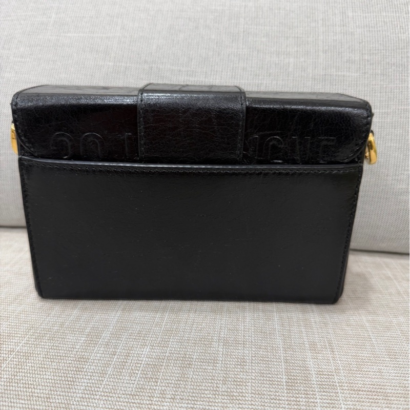 DIOR 30Montaigne 蒙田Box黑色牛皮/油蠟皮金扣 肩背包 斜背包-7