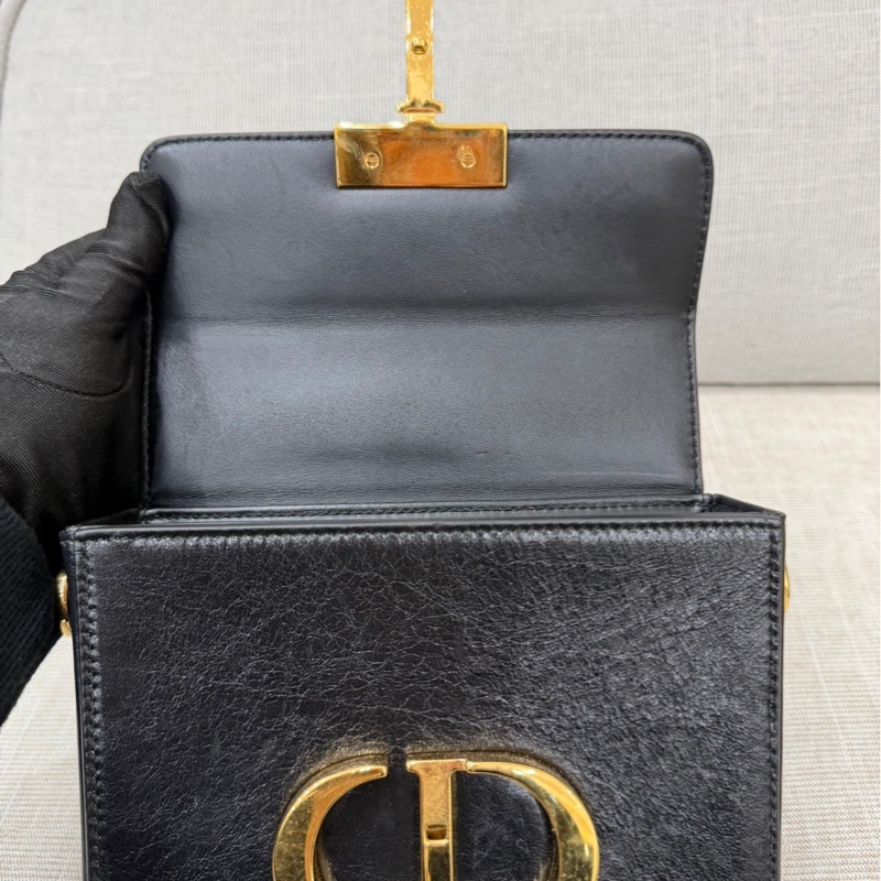 DIOR 30Montaigne 蒙田Box黑色牛皮/油蠟皮金扣 肩背包 斜背包-22