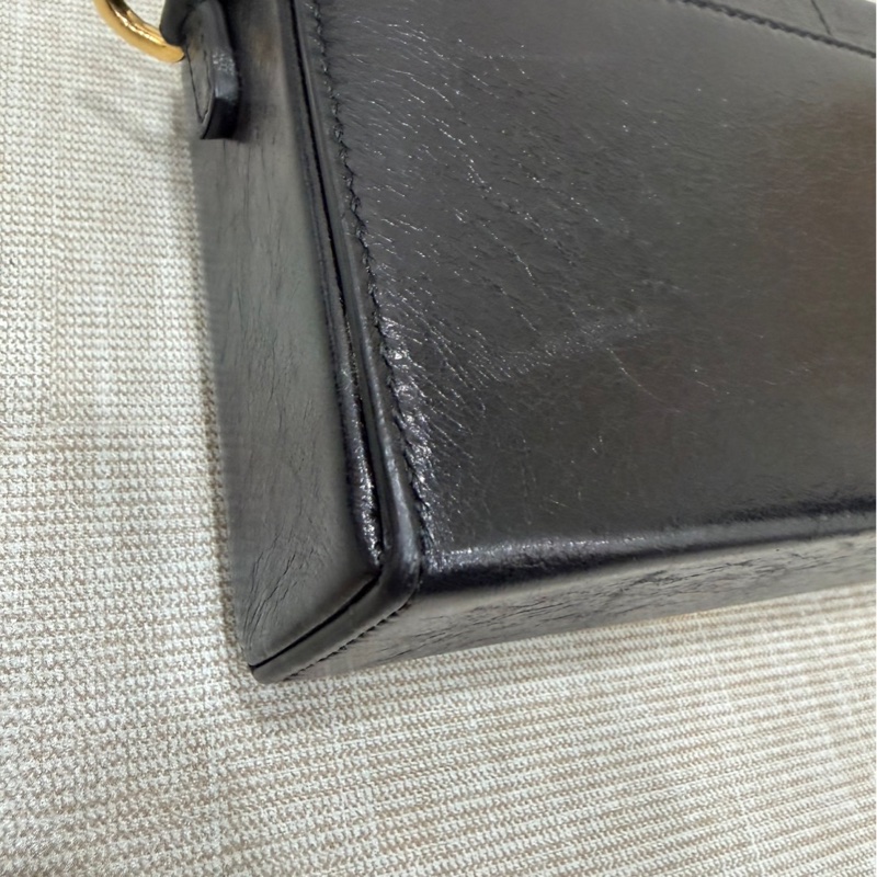 DIOR 30Montaigne 蒙田Box黑色牛皮/油蠟皮金扣 肩背包 斜背包-46