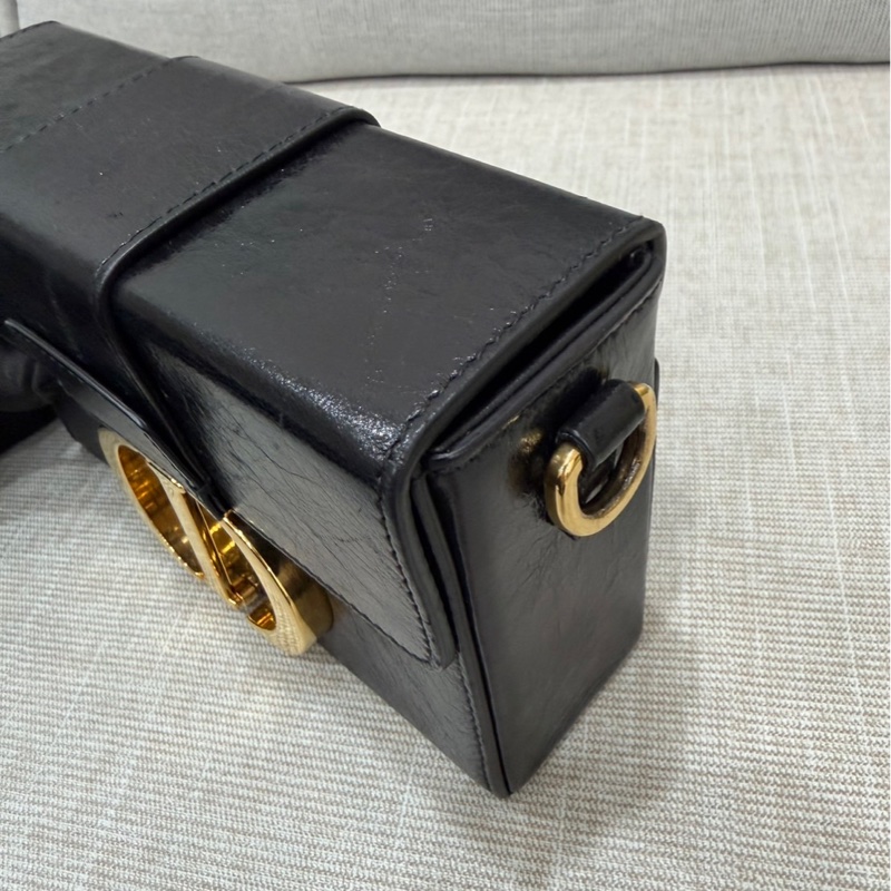 DIOR 30Montaigne 蒙田Box黑色牛皮/油蠟皮金扣 肩背包 斜背包-47