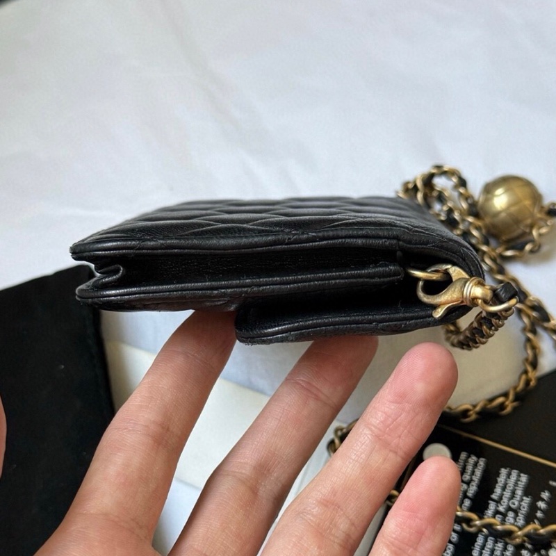✨全網最低價! chanel黑金 金球mini 腰包 單肩包 30開有卡 95新-1