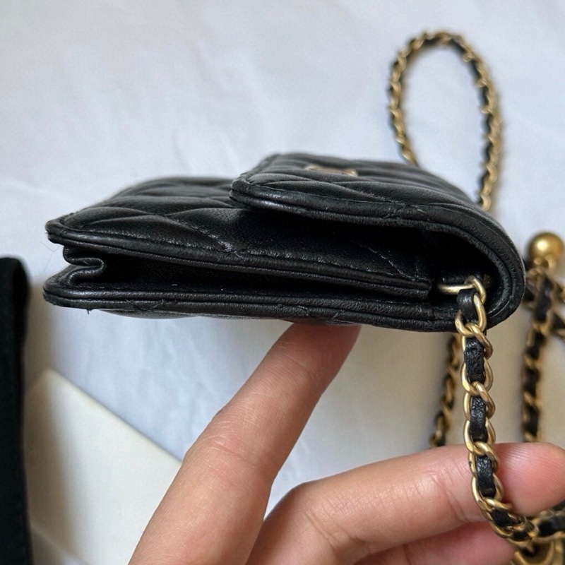 ✨全網最低價! chanel黑金 金球mini 腰包 單肩包 30開有卡 95新-3