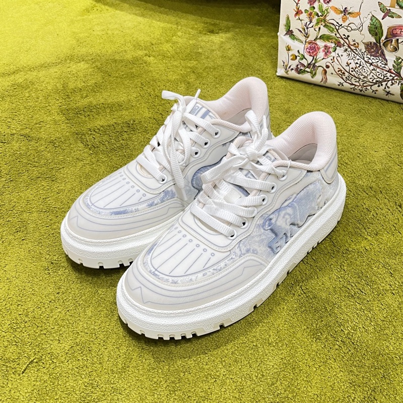 1223 Dior迪奧白色秀款動物園厚底休閒鞋 37.5碼-0