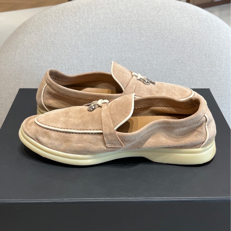 0825 魚- Loro piana鎖扣吊墜高級羊絨鑲邊樂福鞋 37碼-6