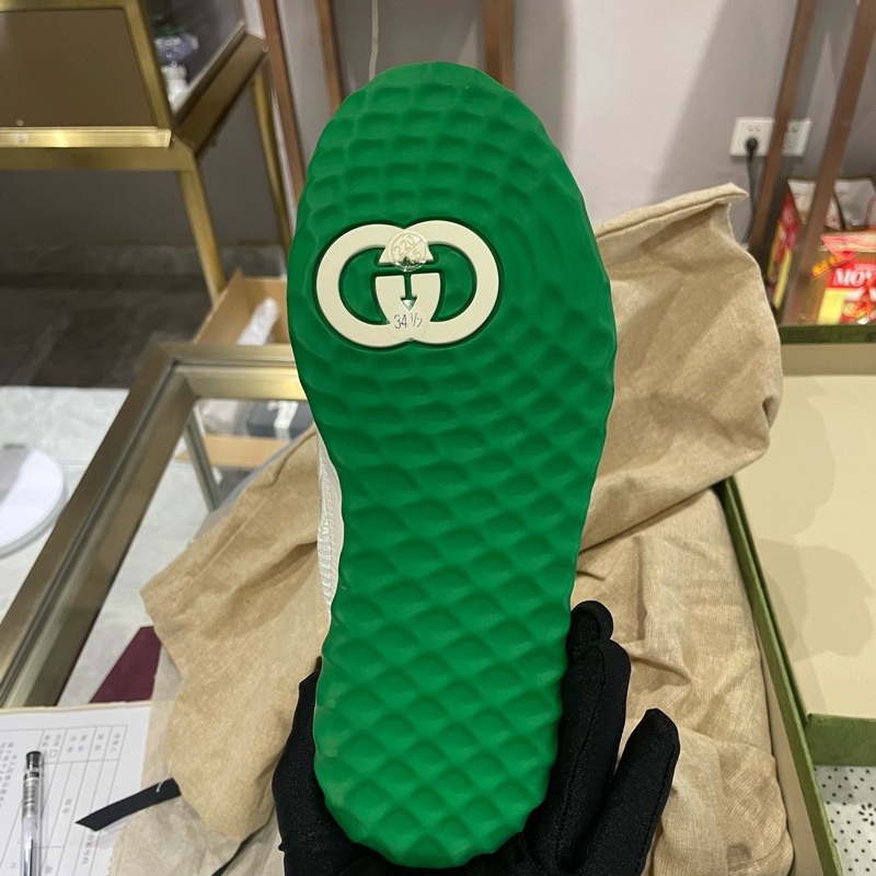 全新古馳gucci髒髒鞋mac80系列做舊白綠款，全新34.5碼，春秋款，鞋盒說明書齊全-3