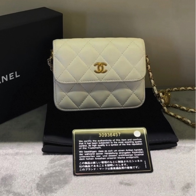 ✨全網最低價!Chanel woc mini白金 金球 羊皮 腰包單肩斜挎包 30開-3