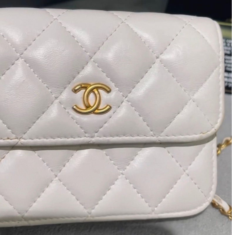 ✨全網最低價!Chanel woc mini白金 金球 羊皮 腰包單肩斜挎包 30開-4