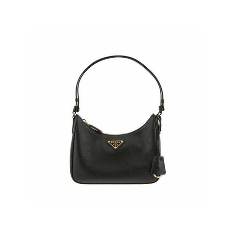 PRADA Saffiano 三角標誌迷你 Hobo 肩背包
