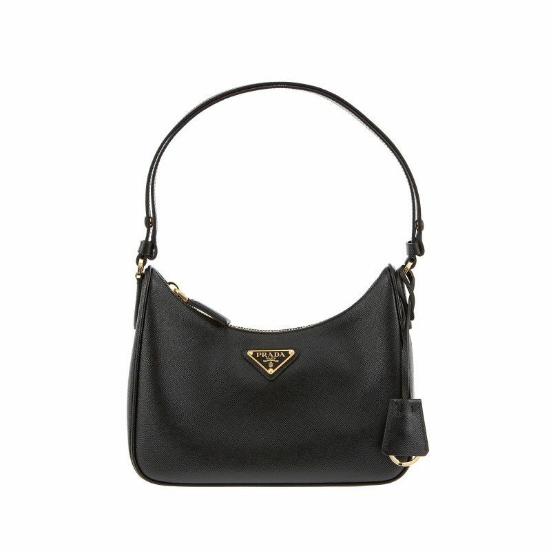 PRADA Saffiano 三角標誌迷你 Hobo 肩背包-1
