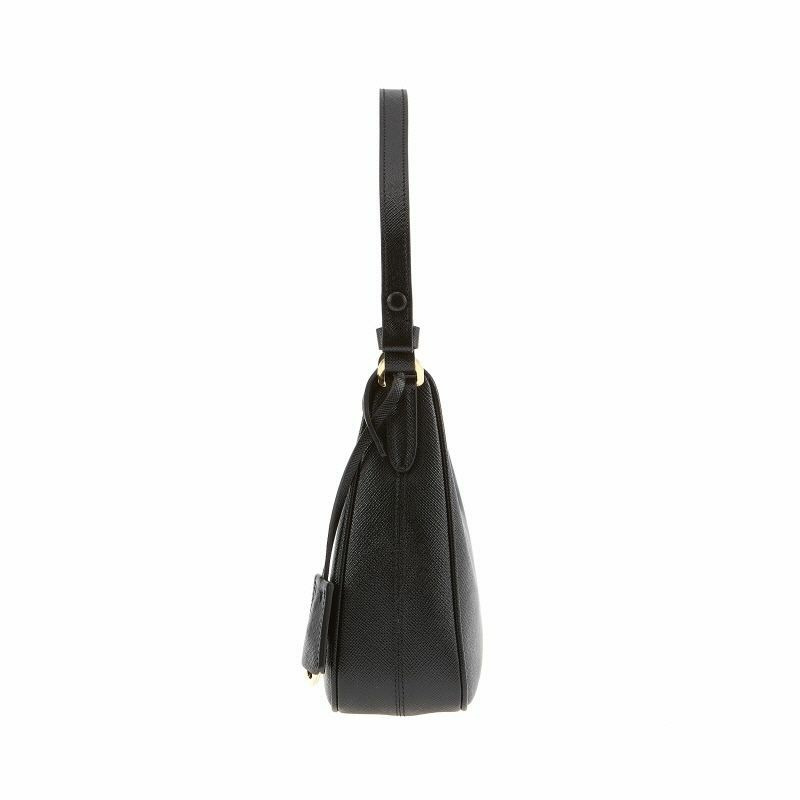 PRADA Saffiano 三角標誌迷你 Hobo 肩背包-4
